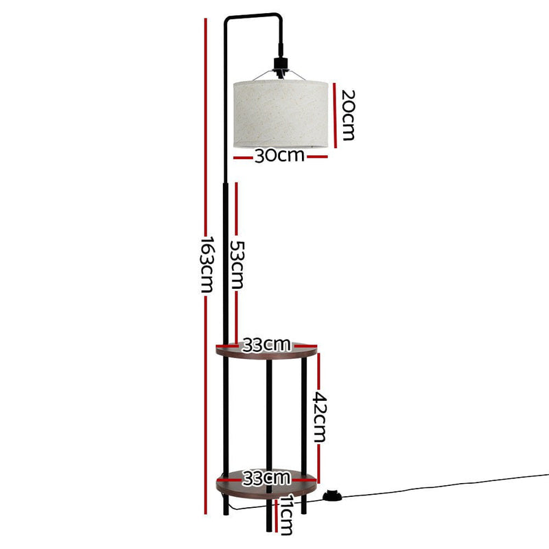 Artiss Floor Lamp Shelf Modern LED Storage Shelves Stand Living Room Light Payday Deals