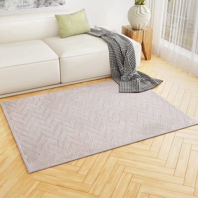 Artiss Floor Rugs 120x160cm Washable Area Mat Large Carpet Microfiber Ripple Payday Deals