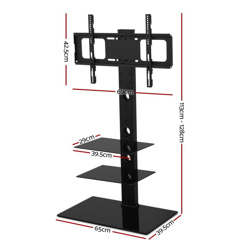 Artiss Floor TV Stand Bracket Mount Swivel Height Adjustable 32 to 70 Inch Black Payday Deals