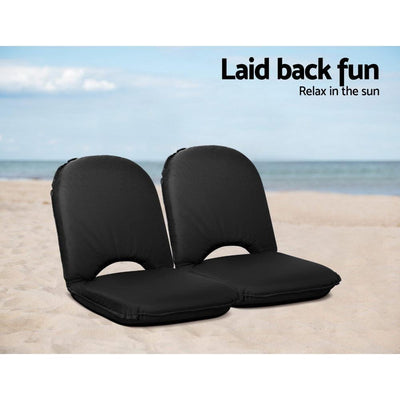 Artiss Foldable Beach Sun Picnic Seat - Black Payday Deals