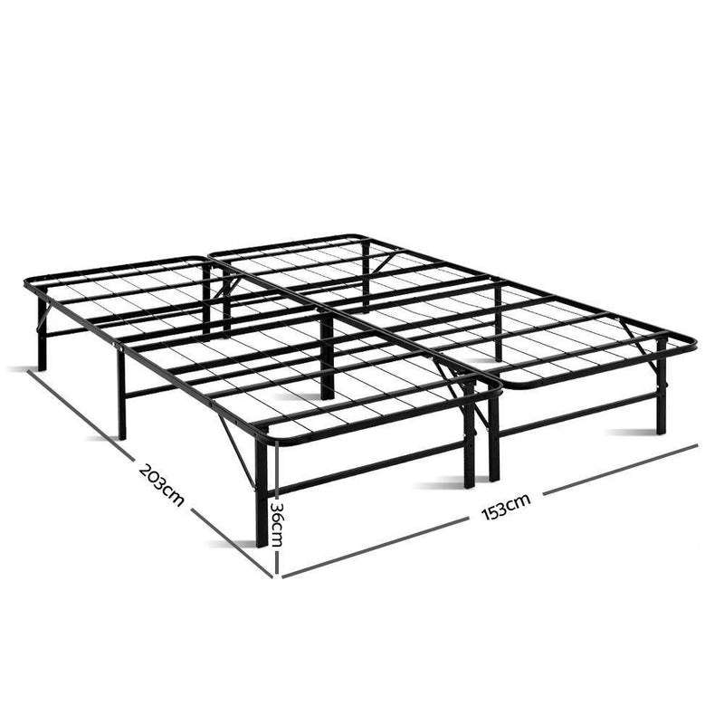 Artiss Foldable Queen Metal Bed Frame - Black Payday Deals