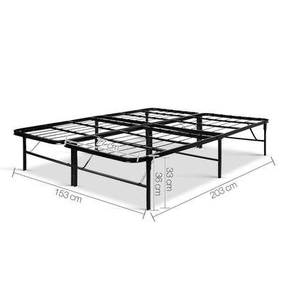 Artiss Folding Bed Frame Queen - Black