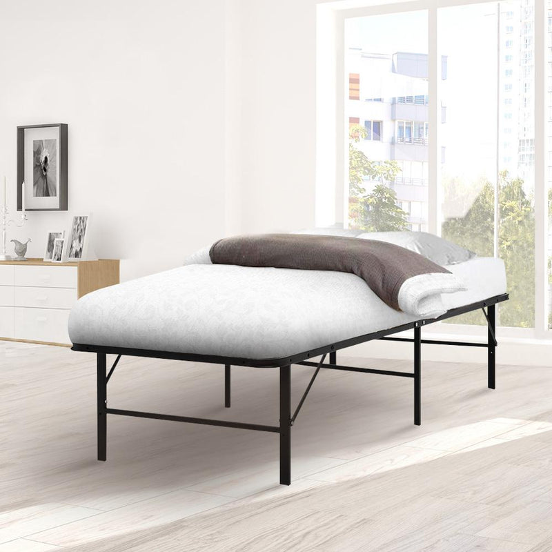 Artiss Folding Bed Frame Single Metal Bed Base Portable Black Payday Deals