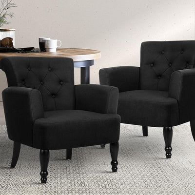 Artiss French Lorraine Chair Retro Wing - Black Payday Deals