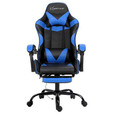 Artiss Gaming Chairs Massage Racing Recliner Leather Office Chair Footrest Payday Deals