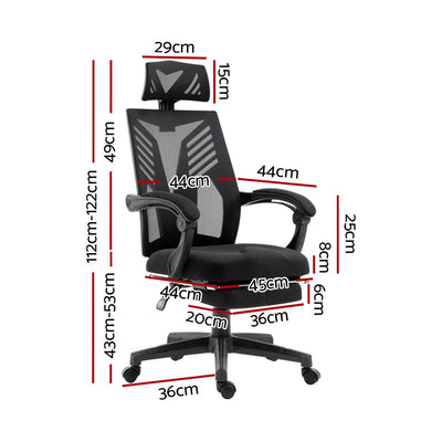 Artiss Gaming Office Chair Computer Desk Chair Home Work Recliner Black Payday Deals