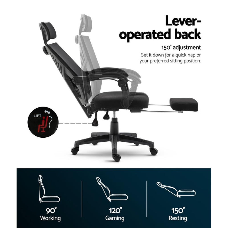 Artiss Gaming Office Chair Computer Desk Chair Home Work Recliner Black Payday Deals