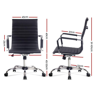 Artiss Gaming Office Chair Computer Desk Chairs Home Work Study Black Mid Back Payday Deals