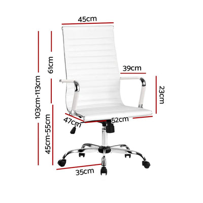 Artiss Gaming Office Chair Computer Desk Chairs Home Work Study White High Back Payday Deals