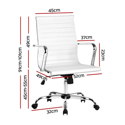 Artiss Gaming Office Chair Computer Desk Chairs Home Work Study White Mid Back Payday Deals