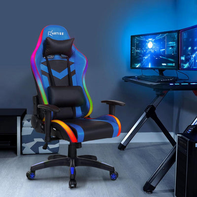 Artiss Gaming Office Chair RGB LED Lights Computer Desk Chair Home Work Chairs Payday Deals