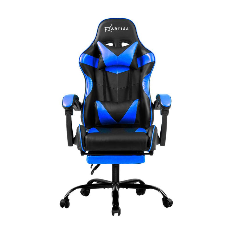 Artiss Gaming Office Chairs Computer Seating Racing Recliner Footrest Black Blue Payday Deals