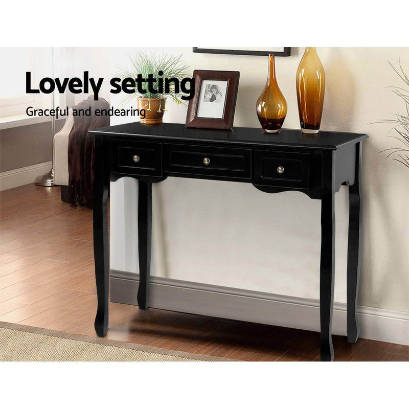 Artiss Hallway Console Table Hall Side Dressing Entry Display 3 Drawers Black Payday Deals