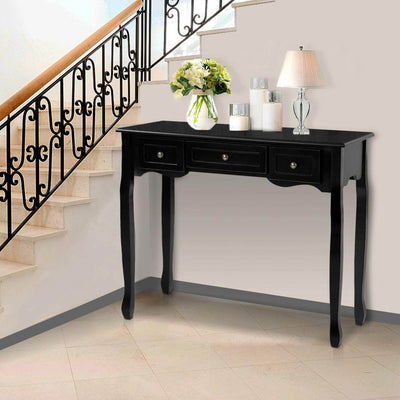 Artiss Hallway Console Table Hall Side Dressing Entry Display 3 Drawers Black Payday Deals