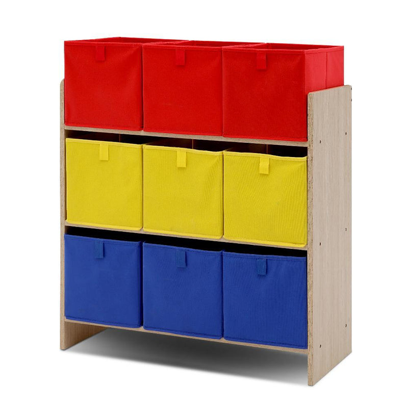 Artiss Kids Storage Box Children Toys Organizer Bookcase Fabric 9 Bins