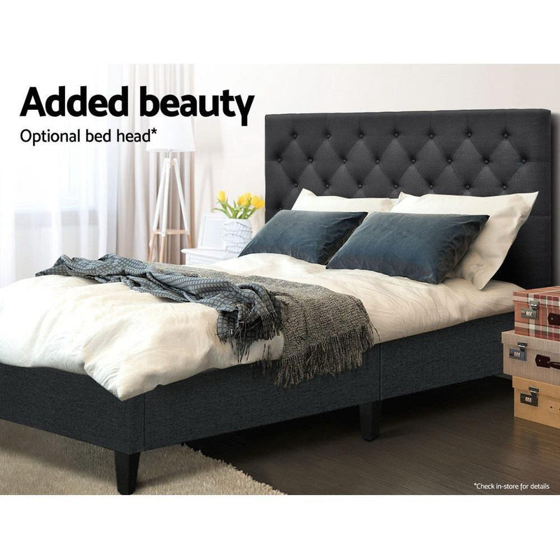 Artiss King Size Bed Base Frame Mattress Platform Fabric Wooden Charcoal BRISK Payday Deals