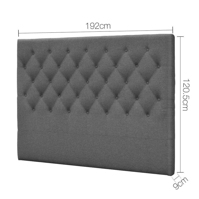 Artiss King Size Upholstered Fabric Head Board - Grey Payday Deals