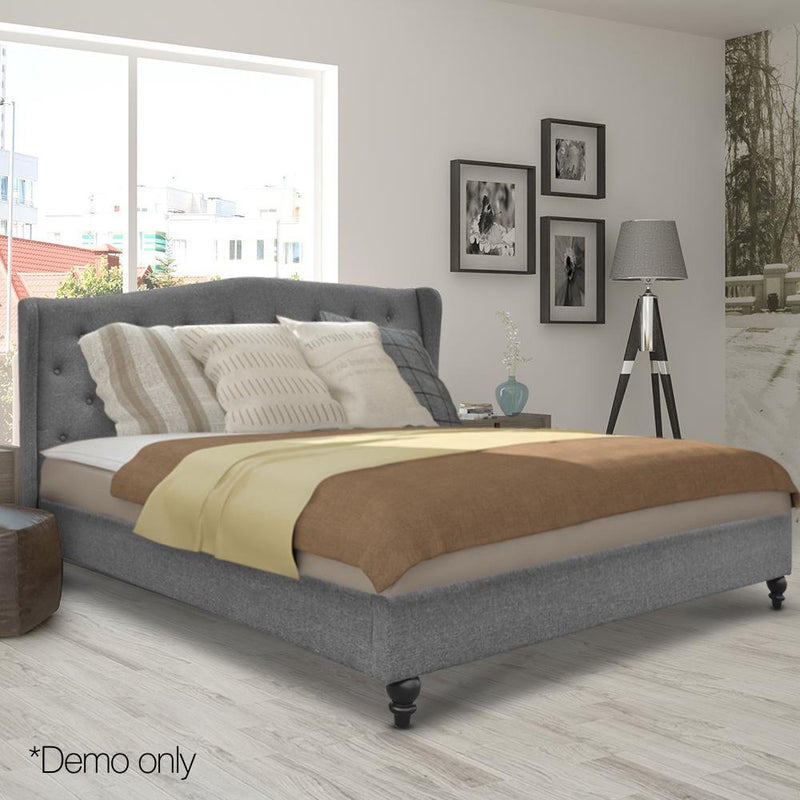 Artiss Pier Bed Frame Fabric - Grey King - Payday Deals