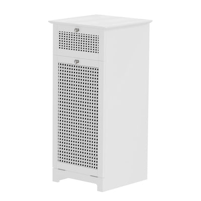 Artiss Laundry Hamper Cabinet Bathroom Storage White Rattan Clothes Basket