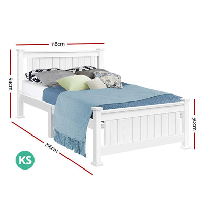 Artiss LEO Metal Bed Frame KS King Single - Black Payday Deals