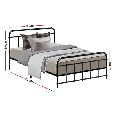 Artiss LEO Metal Bed Frame KS King Single - Black Payday Deals