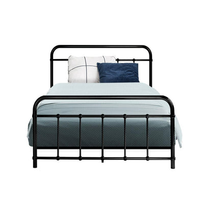 Artiss LEO Metal Bed Frame KS King Single - Black Payday Deals