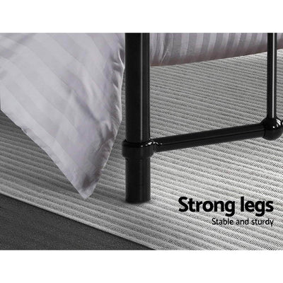 Artiss LEO Metal Bed Frame KS King Single - Black Payday Deals