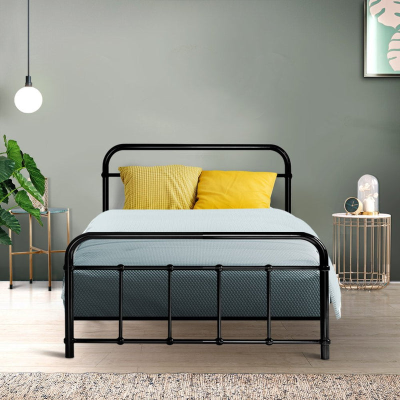 Artiss LEO Metal Bed Frame - Single (Black) Payday Deals