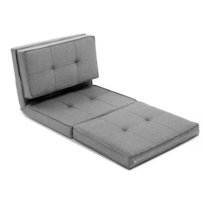 Artiss Lounge Sofa Bed Floor Couch Chaise Chair Recliner Futon Folding Grey Payday Deals