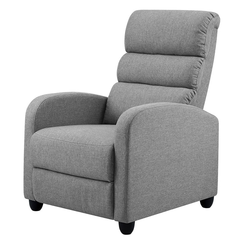 Artiss Luxury Recliner Chair Chairs Lounge Armchair Sofa Fabric Cover Grey Payday Deals