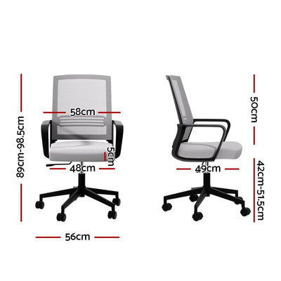 Artiss Mesh Office Chair Computer Gaming Desk Chairs Work Study Mid Back Grey Payday Deals