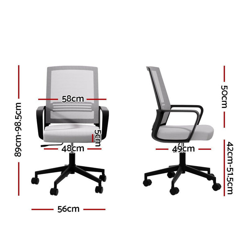 Artiss Mesh Office Chair Computer Gaming Desk Chairs Work Study Mid Back Grey Payday Deals