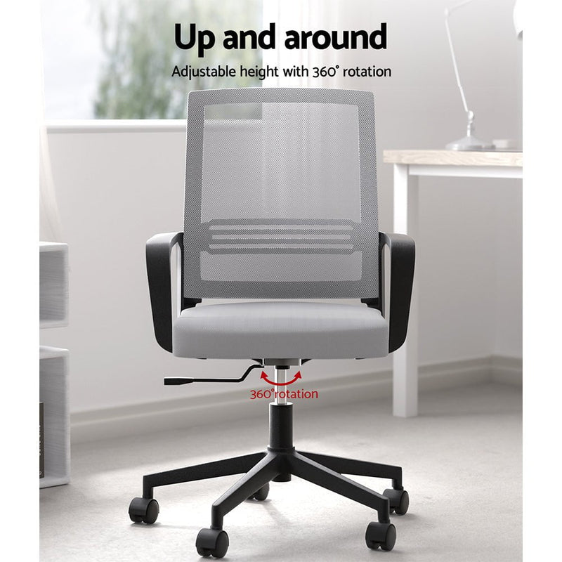 Artiss Mesh Office Chair Computer Gaming Desk Chairs Work Study Mid Back Grey Payday Deals