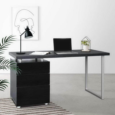 Artiss Metal Desk with 3 Drawers - Black Payday Deals