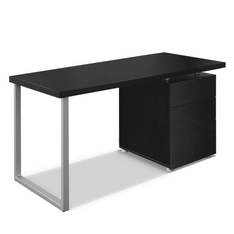 Artiss Metal Desk with 3 Drawers - Black Payday Deals