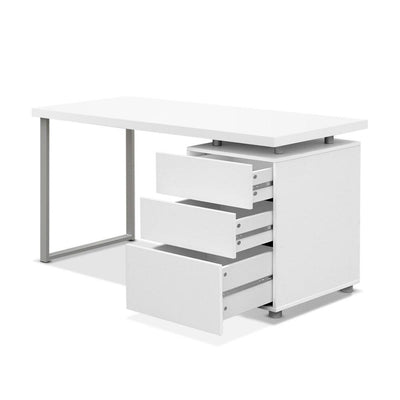 Artiss Metal Desk with 3 Drawers - White Payday Deals