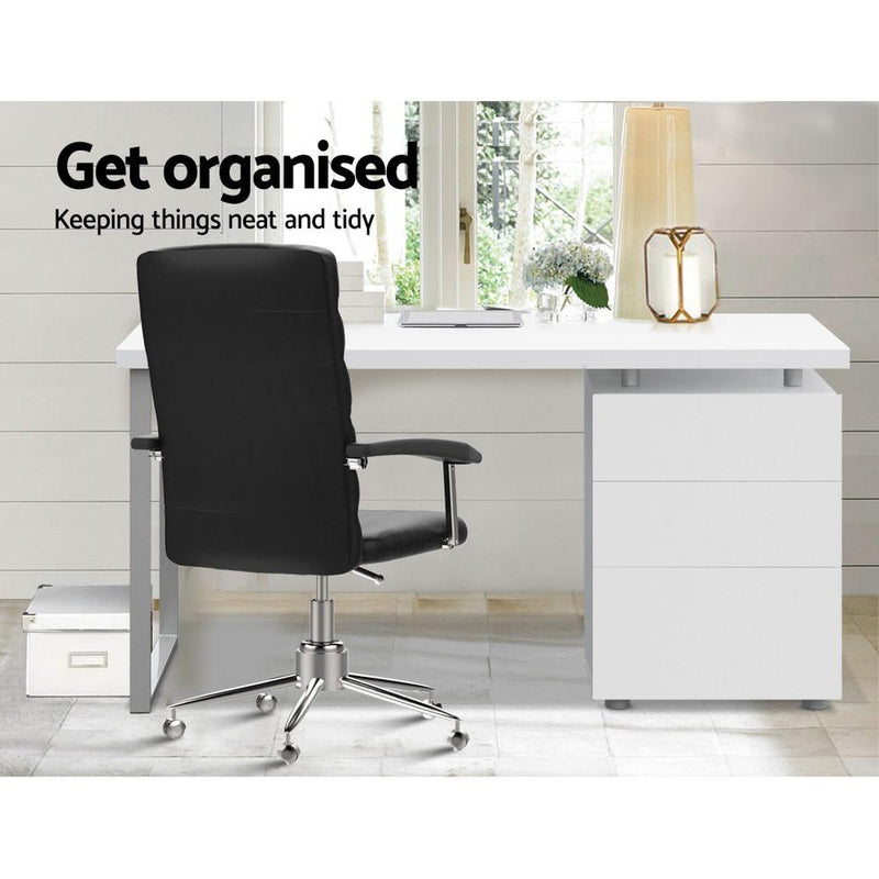 Artiss Metal Desk with 3 Drawers - White Payday Deals