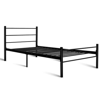 Artiss Metal King Single Bed Frame - Black