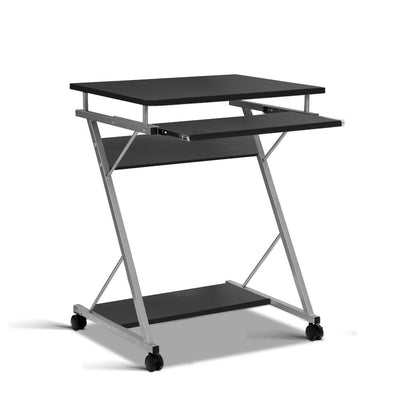 Artiss Metal Pull Out Table Desk - Black