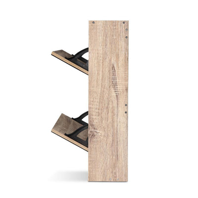 Artiss Mirrored Wooden Shoe Cabinet Rack