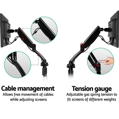 Artiss Monitor Arm Mount Single Gas Black Payday Deals