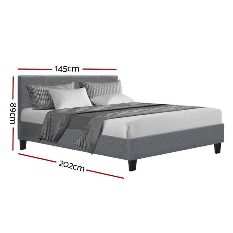 Artiss Neo Bed Frame Fabric - Grey Double Payday Deals