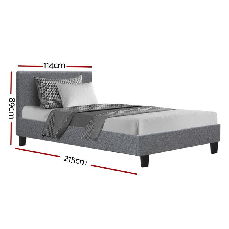 Artiss Neo Bed Frame Fabric - Grey King Single Payday Deals