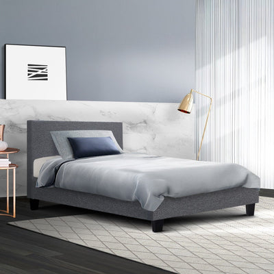 Artiss Neo Bed Frame Fabric - Grey King Single Payday Deals