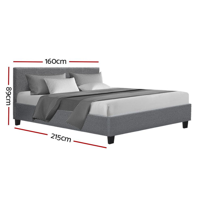 Artiss Neo Bed Frame Fabric - Grey Queen Payday Deals