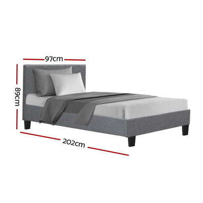Artiss Neo Bed Frame Fabric - Grey Single Payday Deals