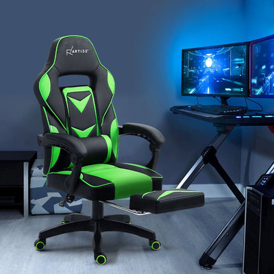 Artiss Office Chair Computer Desk Gaming Chair Study Home Work Recliner Black Green Payday Deals