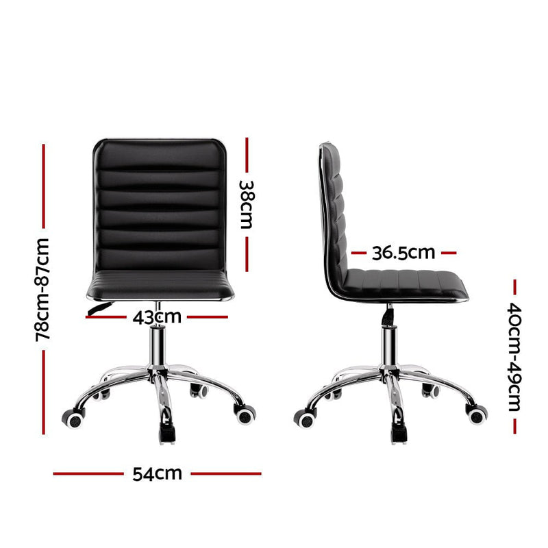 Artiss Office Chair Computer Desk Gaming Chairs PU Leather Low Back Black Payday Deals