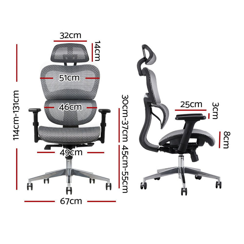 Artiss Office Chair Computer Gaming Chair Mesh Net Seat Grey Payday Deals