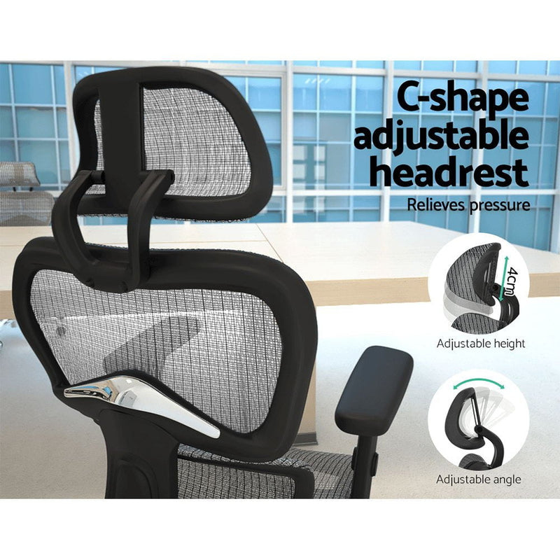 Artiss Office Chair Computer Gaming Chair Mesh Net Seat Grey Payday Deals